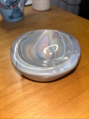 Gray Banded Agate Trinket Dish / Ring Holder